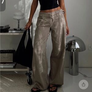 Princess Polly Taupe Wide-Leg Pants